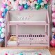 preview thumbnail 1 of 11, Twin Size Wooden Bed House Bed with House Roof Frame Pink