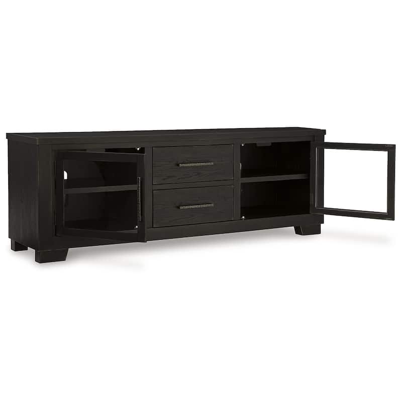 Signature Design by Ashley Galliden Black 80" TV Stand for TVs up to 92" - 79.5" W x 20" D x 28.13" H