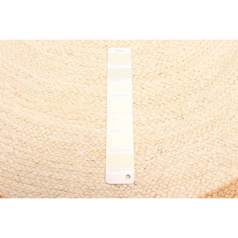 ECARPETGALLERY Braided Weave Palas Denizli Cream Jute Rug - 3'11 x 3'11