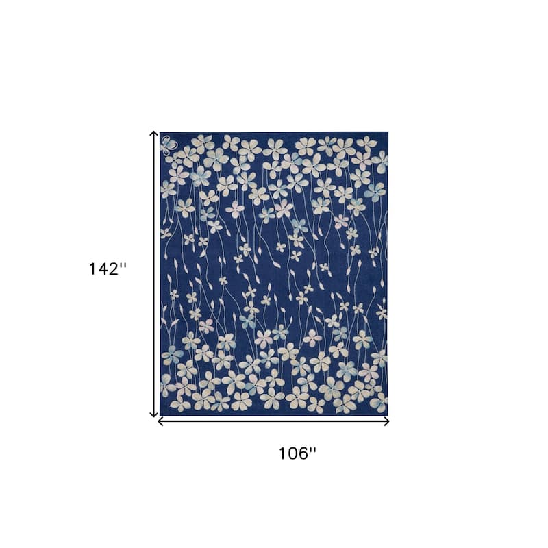 Hili Power Loomed Floral Traditional Stain Resistant Area Rug By HomeRoots - 142' X '106' X '0.5
