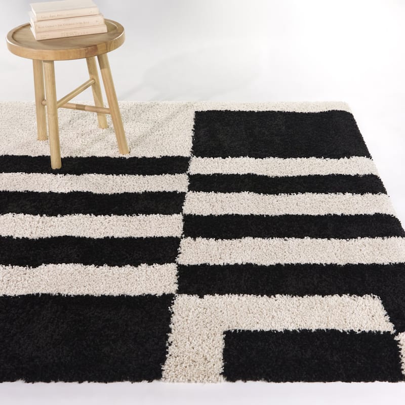 Elara Modern Geometric Area Rug - 7'10" x 10' - Cream - Rectangle