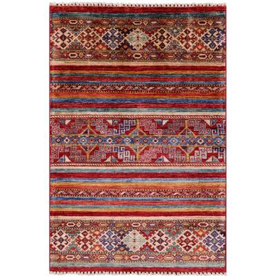 Golden Nile Khorjin Persian Gabbeh Handmade Wool Rug - 2' 8" X 3' 11"