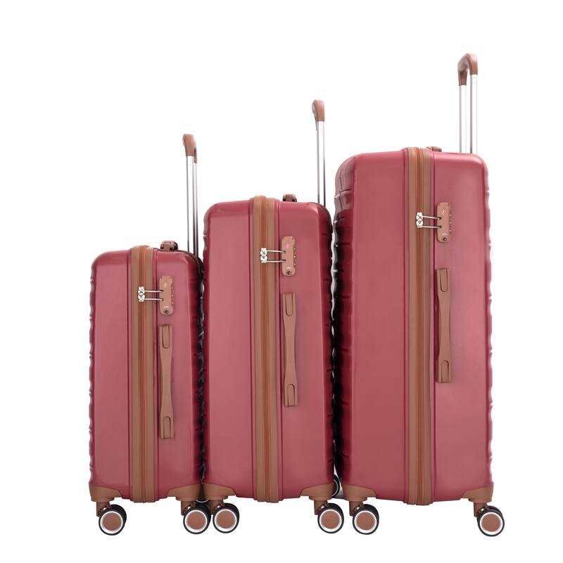 5-Piece, Luggage Sets, Hard-Shell Luggagewith Combination Lock and Spinner Wheels, for Boarding Travel