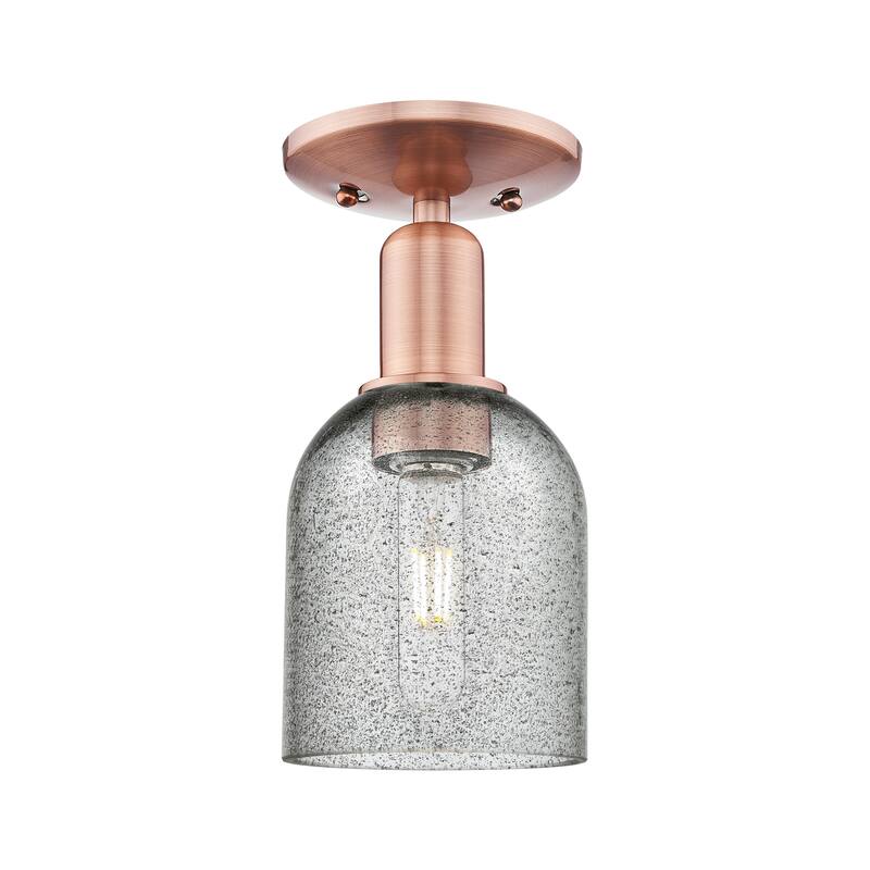 Innovations Lighting Endless Possibilities Arcadia - Caledonia - 1 Light 5" Semi-Flush Mount - Charcoal/Antique Copper