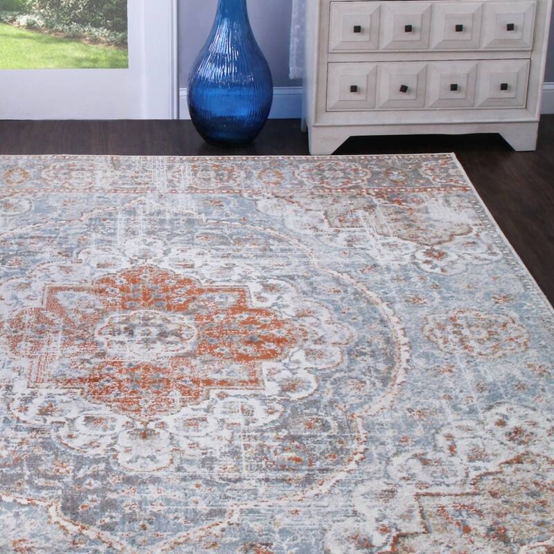 Superior Bodhi Vintage Floral Classic Medallion Indoor Area Rug or Runner
