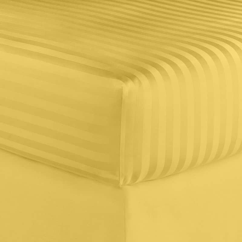 Home Sweet Home Dream Striped 1200 TC Egyptian Cotton Deep Pocket Bed Sheet Set - Gold - King