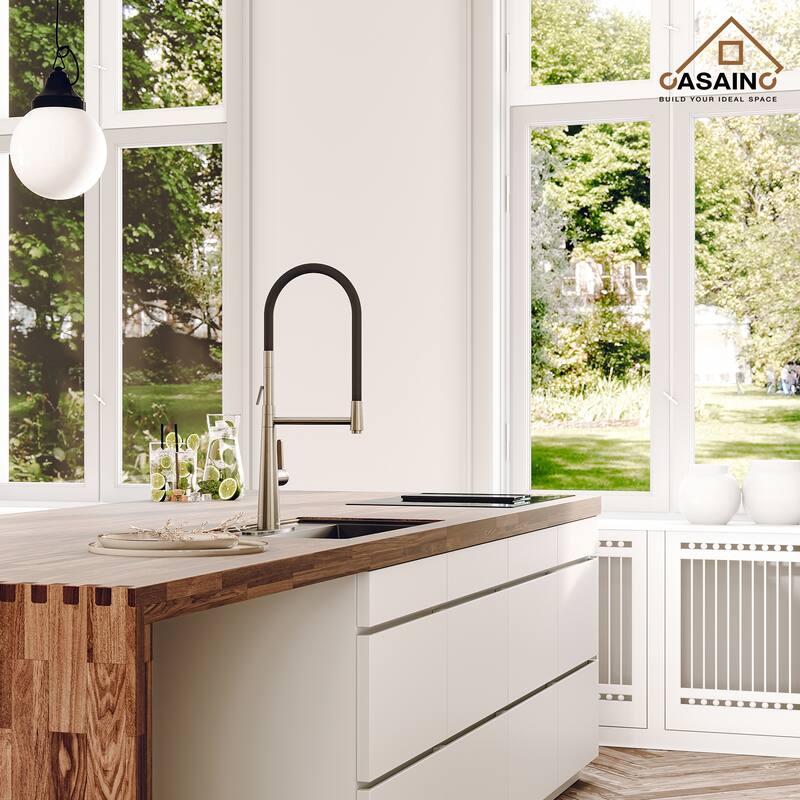 Single-Handle Standard Kitchen Faucet in Brushed Nickel