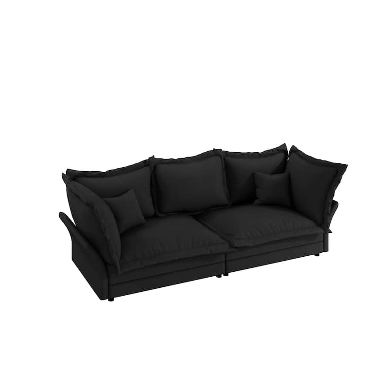 90.55" Modern Deep Seat Sofa Couches with Multiple Large Soft Pillows