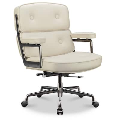 Lobby Lumbar Support Height Adjustable Leather Ergonomic Office Chair