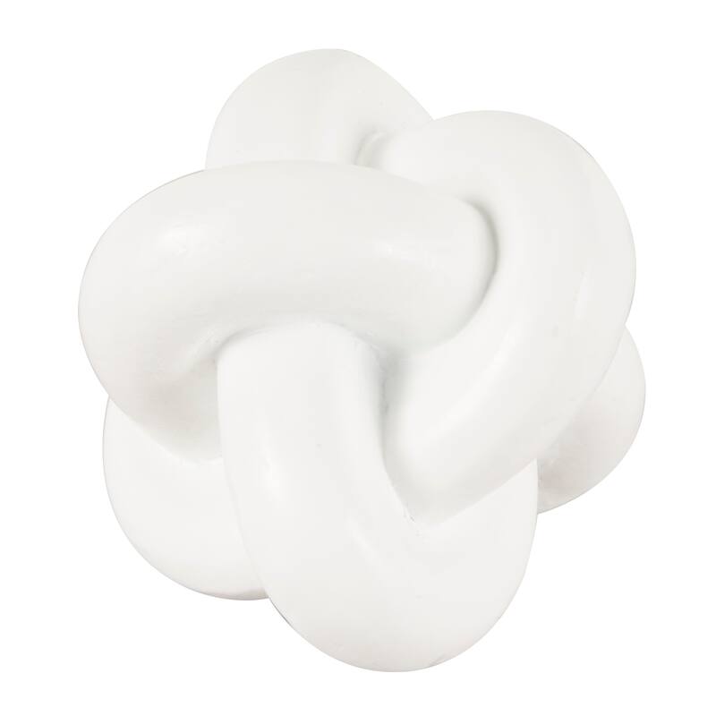 CosmoLiving by Cosmopolitan Black or White Resin Knot Inspired Geometric Sculpture (Set of 3)