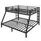 preview thumbnail 9 of 9, Queen over King Size Metal Bunk Bed with Fence, Ladder, Space-Saving and Noise Reduced for Teens and Adults