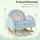 preview thumbnail 5 of 8, Toddler Rocking Chair with Solid Rubber Wood Frame Soft Velvet Cover-Blue - 19.5"L x 18"W x 17.5"H