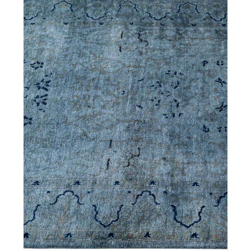 Overdyed One-of-a-Kind Hand-Knotted Runner Rug - Gray - 2' 6" x 21' 3"
