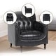 preview thumbnail 62 of 72, Tufted Accent Chair Vegan Leather Armchair for Living Room