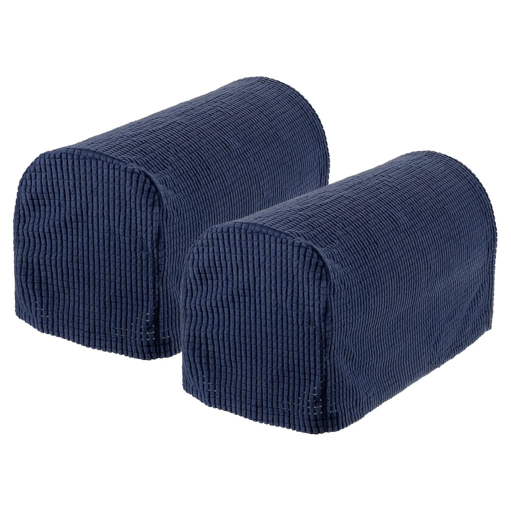 Stretch Armrest Cover Armchair Slipcover for Sofa Couch 2 Pcs - Navy Blue