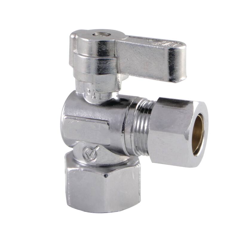 Kingston Brass 1/2" FIP X 1/2" OD Comp Angle Stop Valve - Polished Chrome