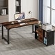 preview thumbnail 3 of 9, 70.8 Inches L-Shaped Executive Desk with Drawer and File Cabinet
