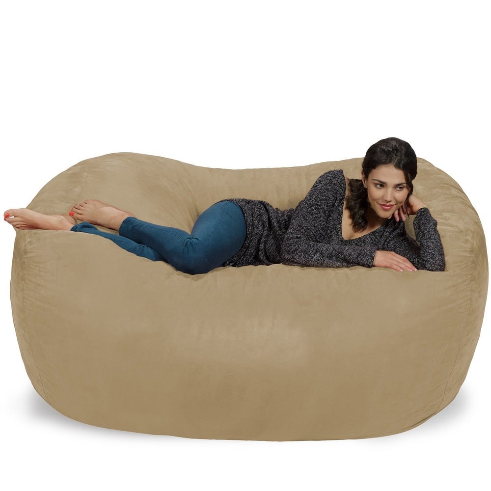 Large Memory Foam Microsuede Bean Bag Chair Loveseat