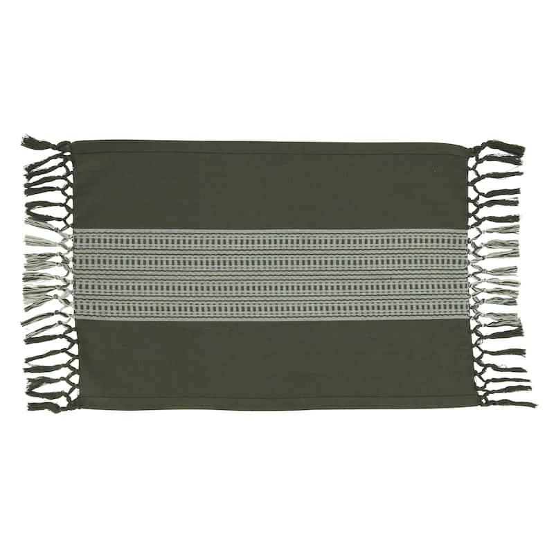 Cotton Placemats With Stripe Design - 14"x20"