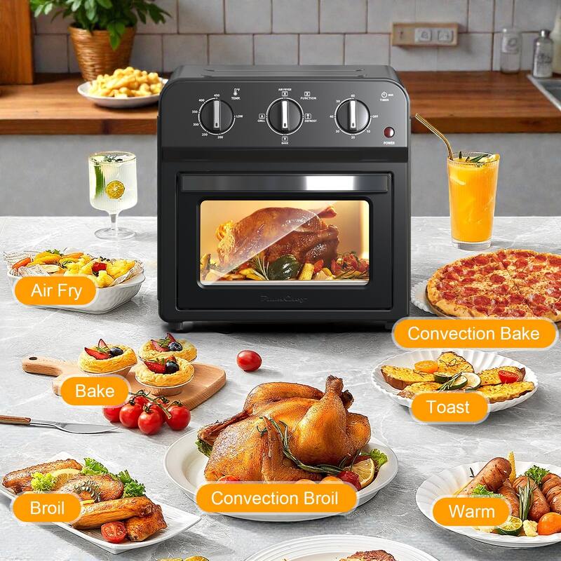 13QT Air Fryer Toaster Oven Combo, 7-in-1 Convection Countertop Oven with 360° Hot Air Circulation