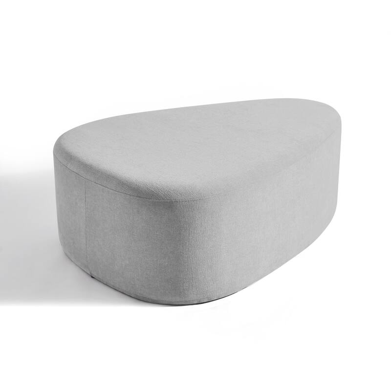 Leon 43" W Modern Oversized Chenille Triangular Cheese Ottoman
