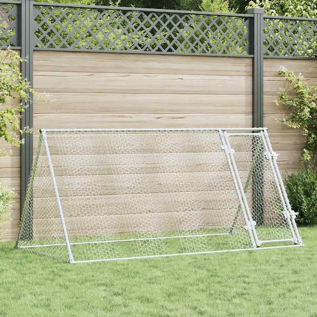 vidaXL Chicken Cage Animal House Coop Shed Backyard Silver Galvanized Steel