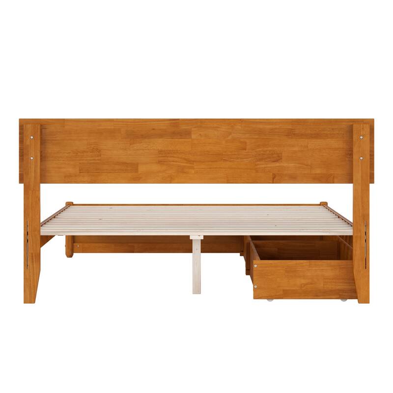 Wesley Platform Bed with Panel Footboard and Storage Drawers