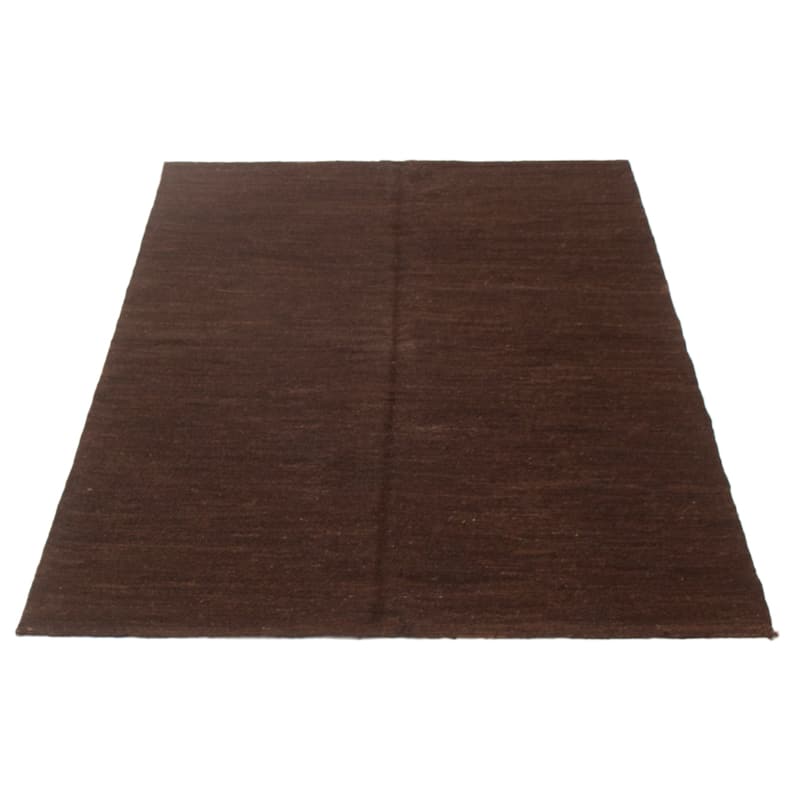 ECARPETGALLERY Flat-Weave Natural Brown Wool Tapestry Kilim - 4'10 x 6'7