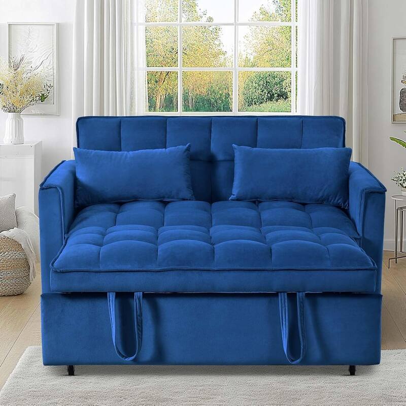 3 in 1 Velvet Sofa Bed with Adjustable Backrest