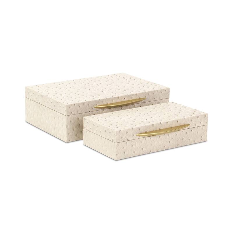 Canorus Faux Ostritch Pattern Rectangular Box Set