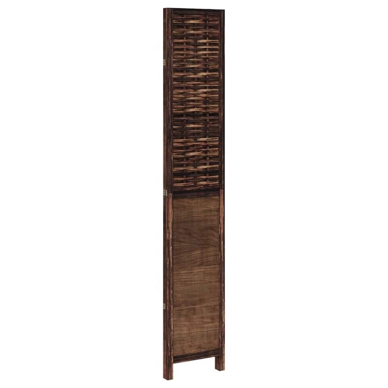 vidaXL Room Divider Privacy Screen Living Room Dark Brown Solid Wood Paulownia