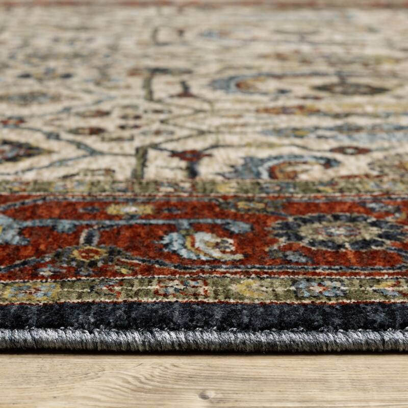 Style Haven Amelie Bordered Persian Ivory/ Red Indoor Area Rug