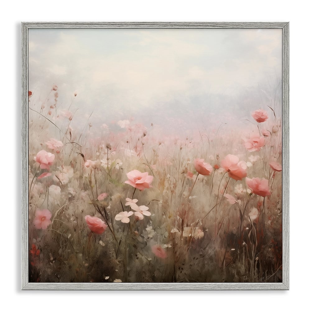 Stupell Blooming Pink Meadow Flowers Framed Giclee Art Design By Arlington Prints