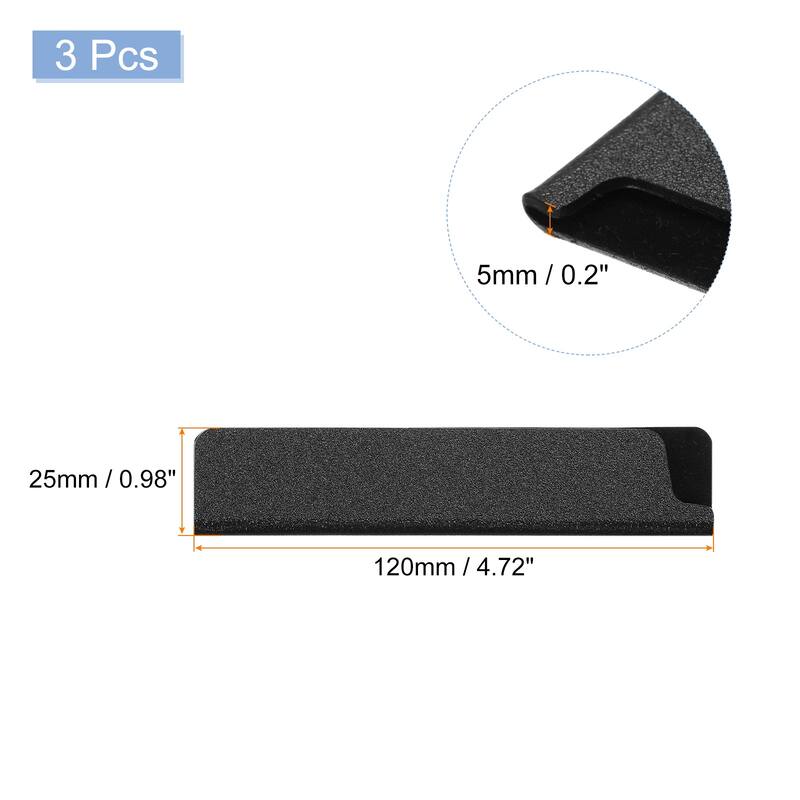 3Pcs Knife Edge Guards ABS Knife Cover Sleeves Knife Blade Protector - Black - 4.7"x1"