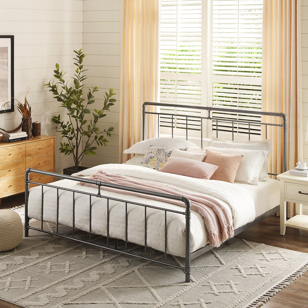 Corvus Meitner Vintage Charcoal Metal Bed