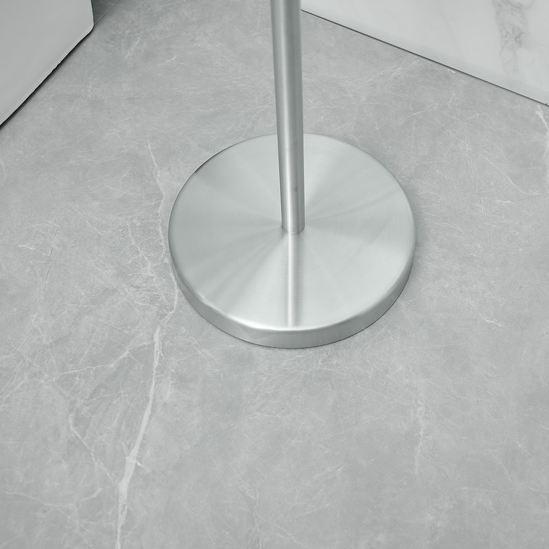 Round Freestanding Toilet Paper Holder with Stainless Steel Base