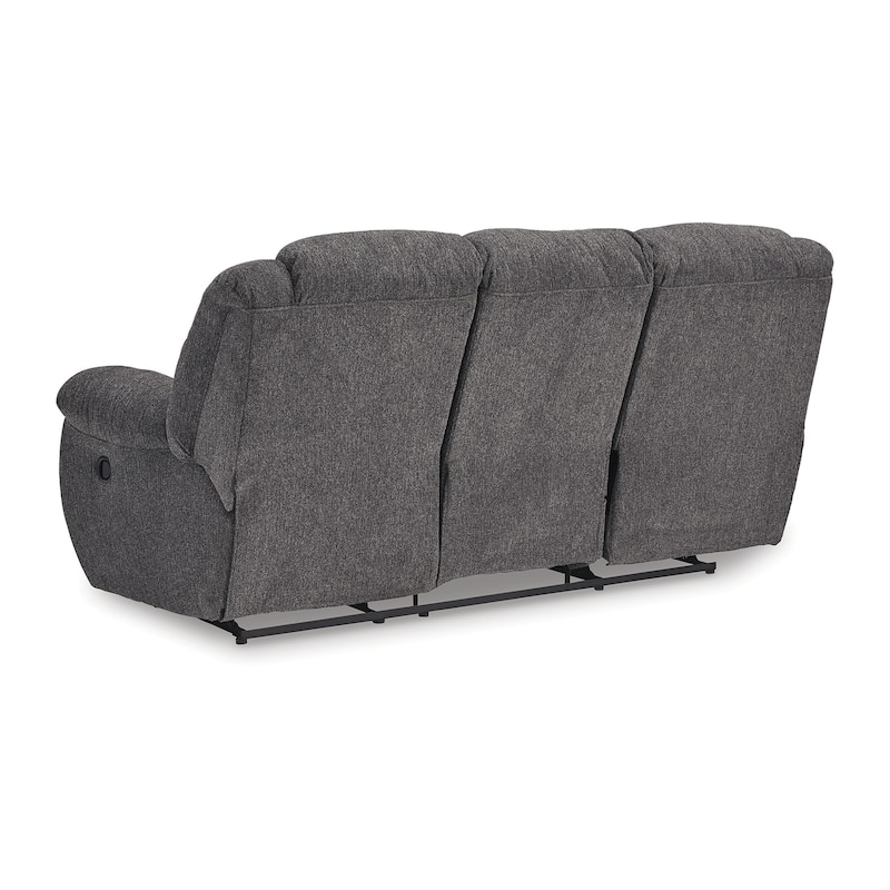 Dane Manual Reclining Sofa, Gray Polyester, Pillow Top Arms, 87 Inch