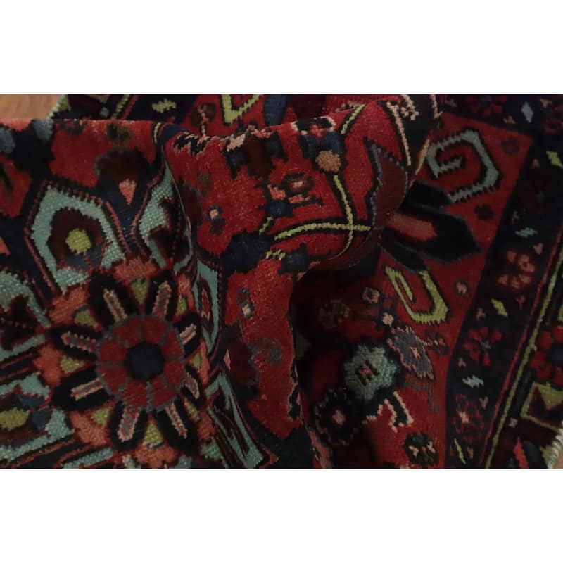 Hand Knotted Oriental 100% Wool Carpet Traditional Floral Oranges & Rust Tabriz Runner Rug - 10' 11'' X 2' 10''