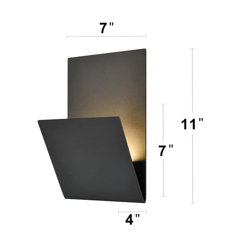 C Cattleya 11" Modern Matte Black Integrated LED Outdoor Wall Light