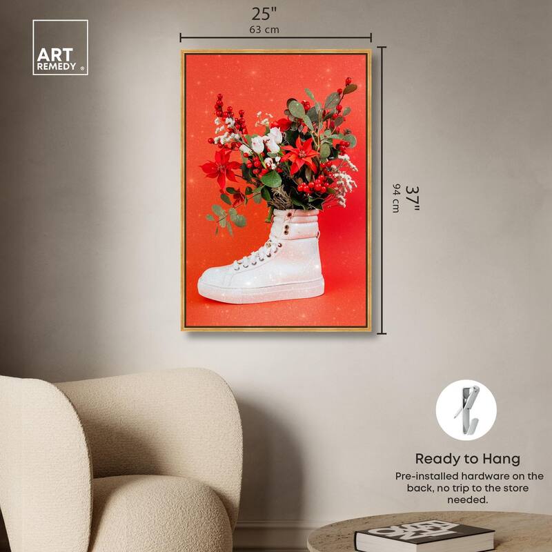 Christmas Sneaker Canvas by Art Remedy