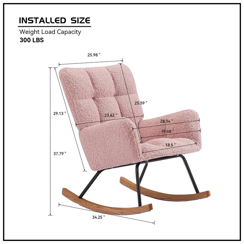 Lounge Chair Rocking Chair with High Backrest
