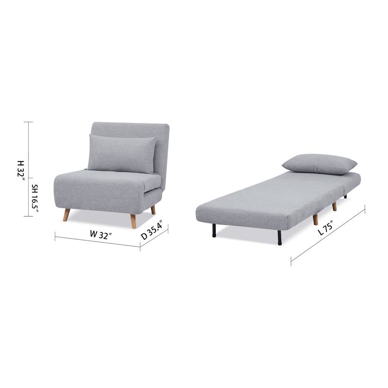 Artdeco Home - Tustin Upholstered Convertible Lounge/ Sleeper Chair