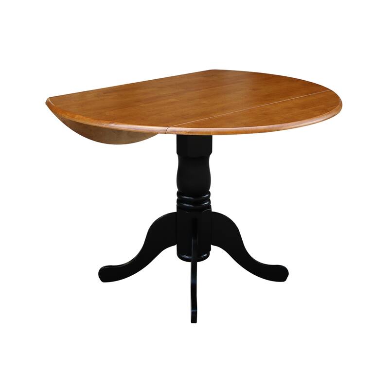 42 in. Drop Leaf Table with 4 Cross Back Dining Chairs - 5 Piece Set