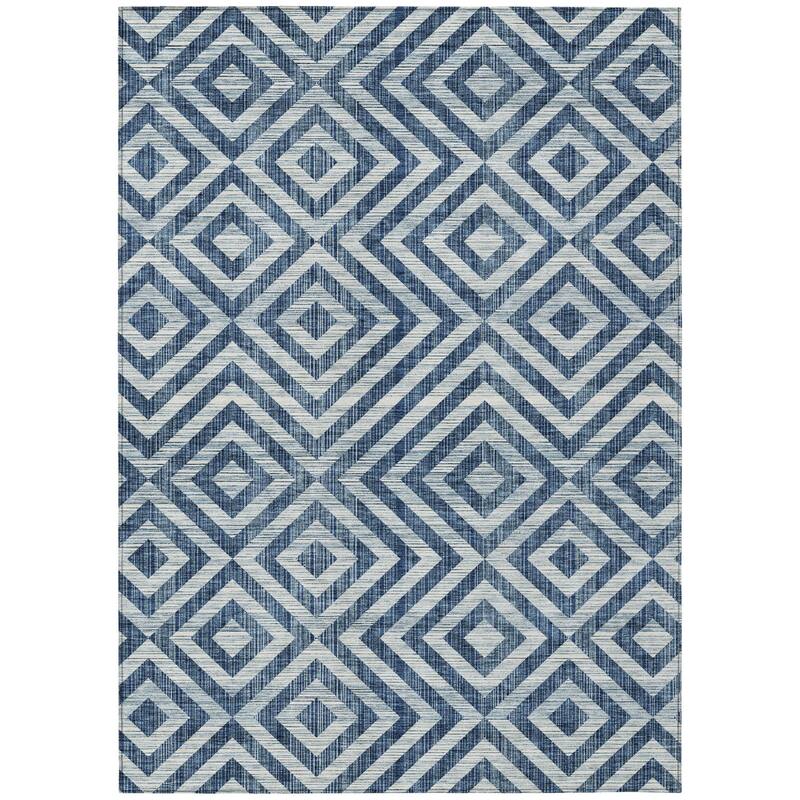 HomeRoots Geometric Transitional Rectangle Outdoor Rug
