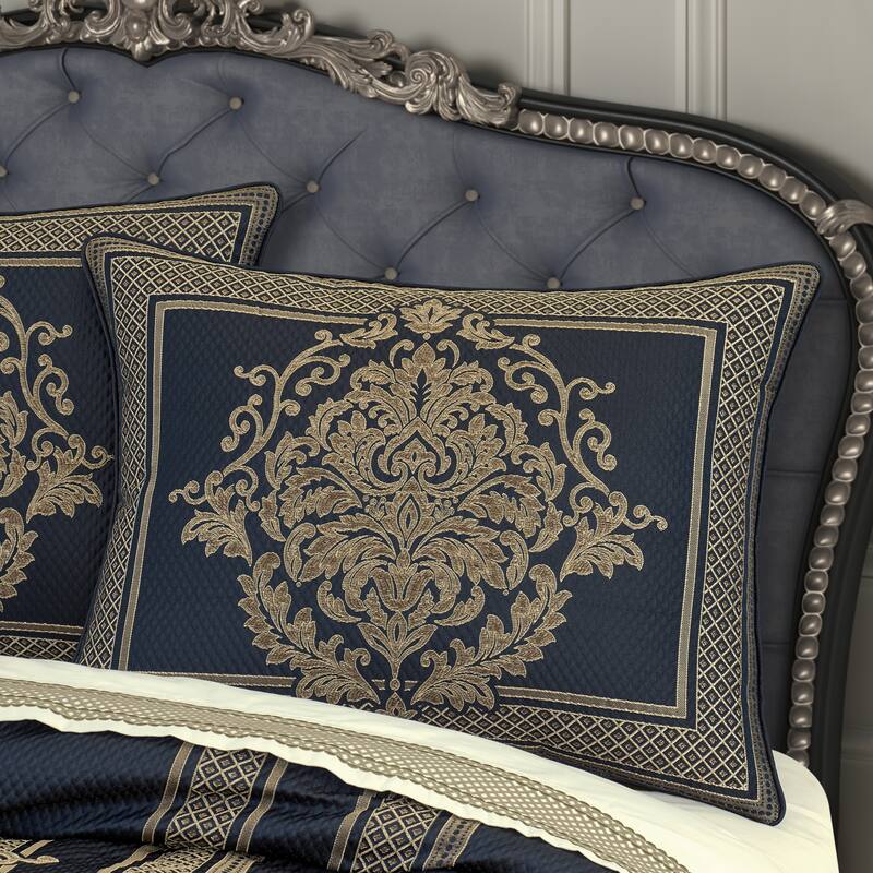 J. Queen New York Excelsior Royal Blue Comforter Set - California King