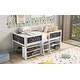 preview thumbnail 3 of 10, Twin Size Low Loft Bed w/2 Shelves & Decorative Guardrail Chalkboard