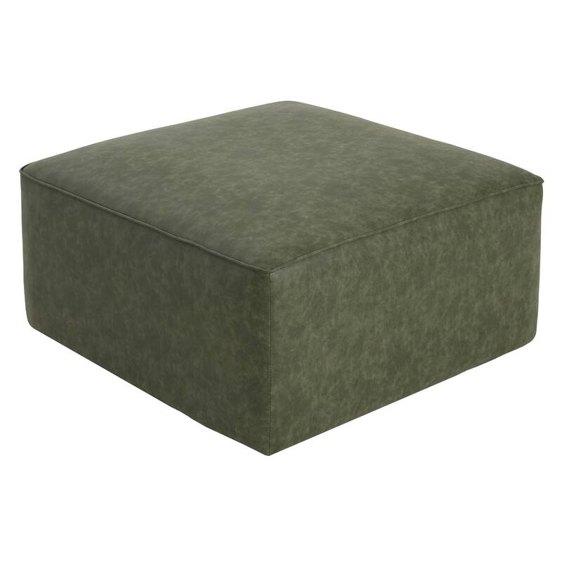 Roomfitters Square Upholstered Ottoman Coffee Table with Modern Low Profile Design