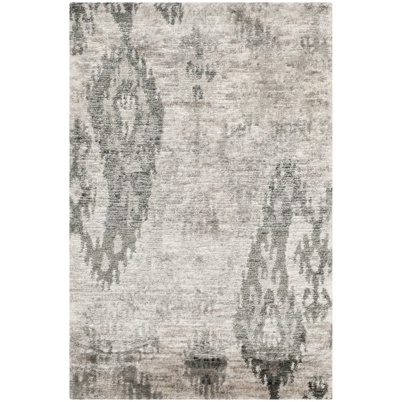 SAFAVIEH Couture Hand-knotted Tibetan Sagrario Modern Wool Rug - 2' x 3' - Silver/Grey