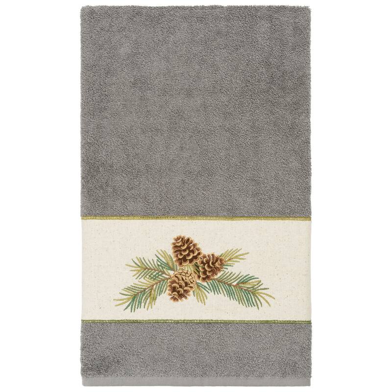 Authentic Hotel and Spa 100% Turkish Cotton Pierre 3PC Embellished Towel Set