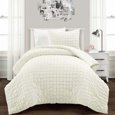Lush Decor Crinkle Textured Dobby Comforter Set